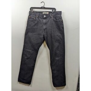 Levis Jeans Men 34x32 Black 505 Regular Fit Straight Leg Dark Wash Tag 34x32‎